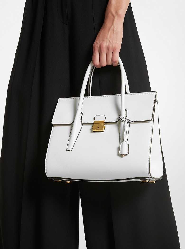 Michaelkors Campbell Medium Leather Branco | SN-MK27372