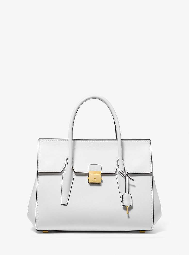 Michaelkors Campbell Medium Leather Branco | SN-MK27372