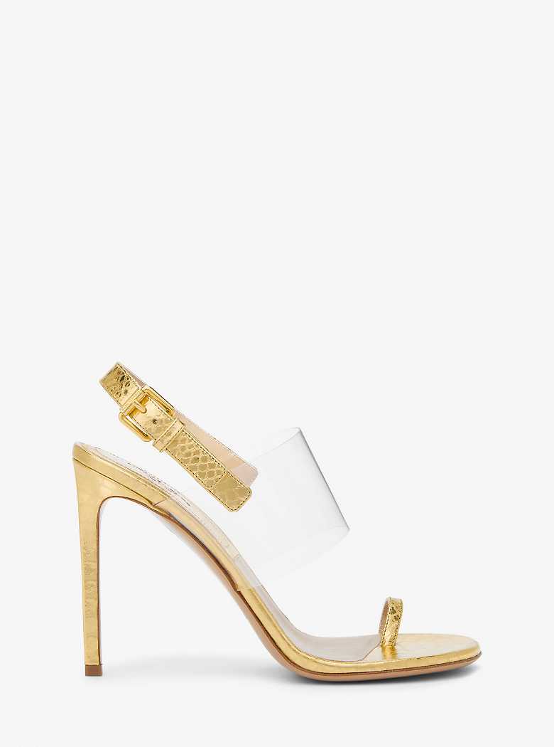 Michaelkors Catherine Metallic Python Embossed Leather Douradas | SN-MK27604