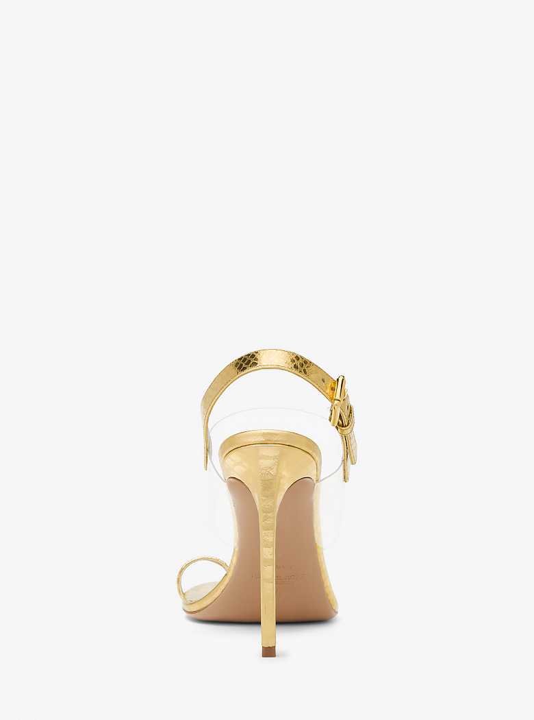 Michaelkors Catherine Metallic Python Embossed Leather Douradas | SN-MK27604