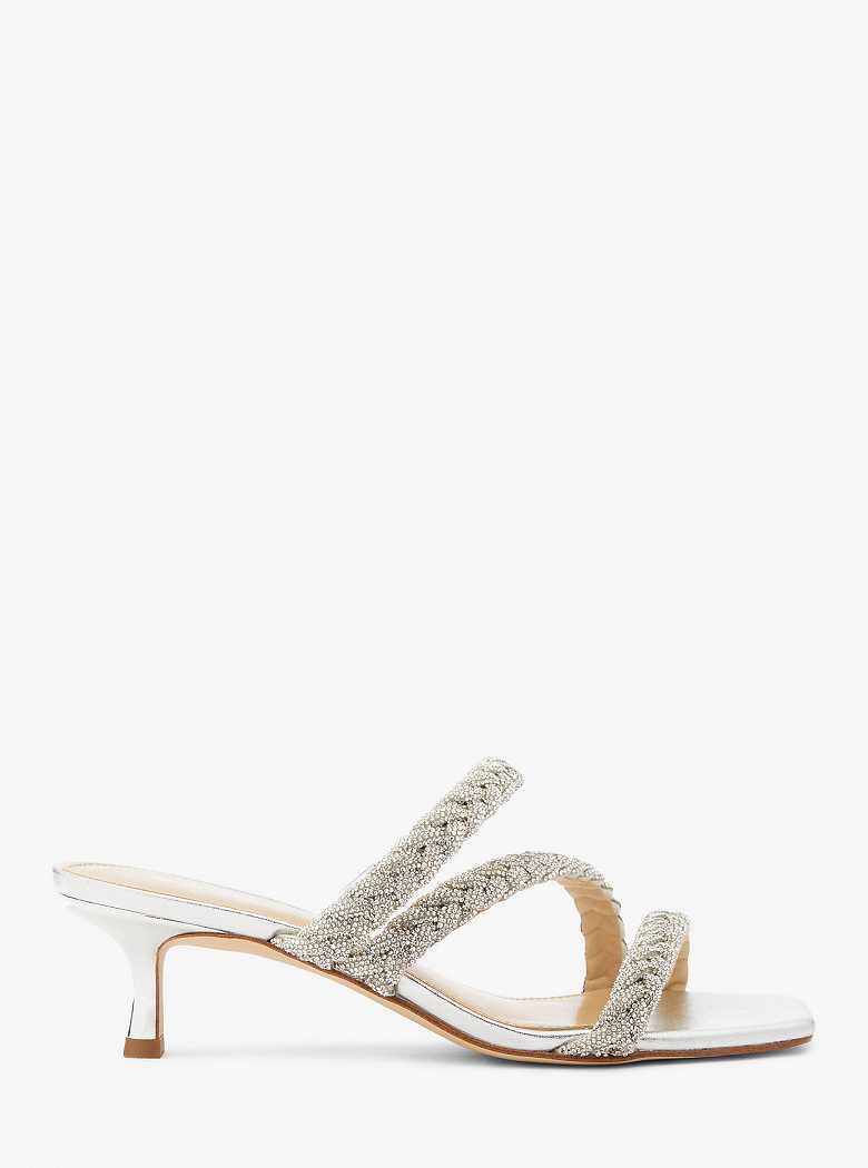 Michaelkors Celia Embellished Metallic Kitten Prateadas | SN-MK27488