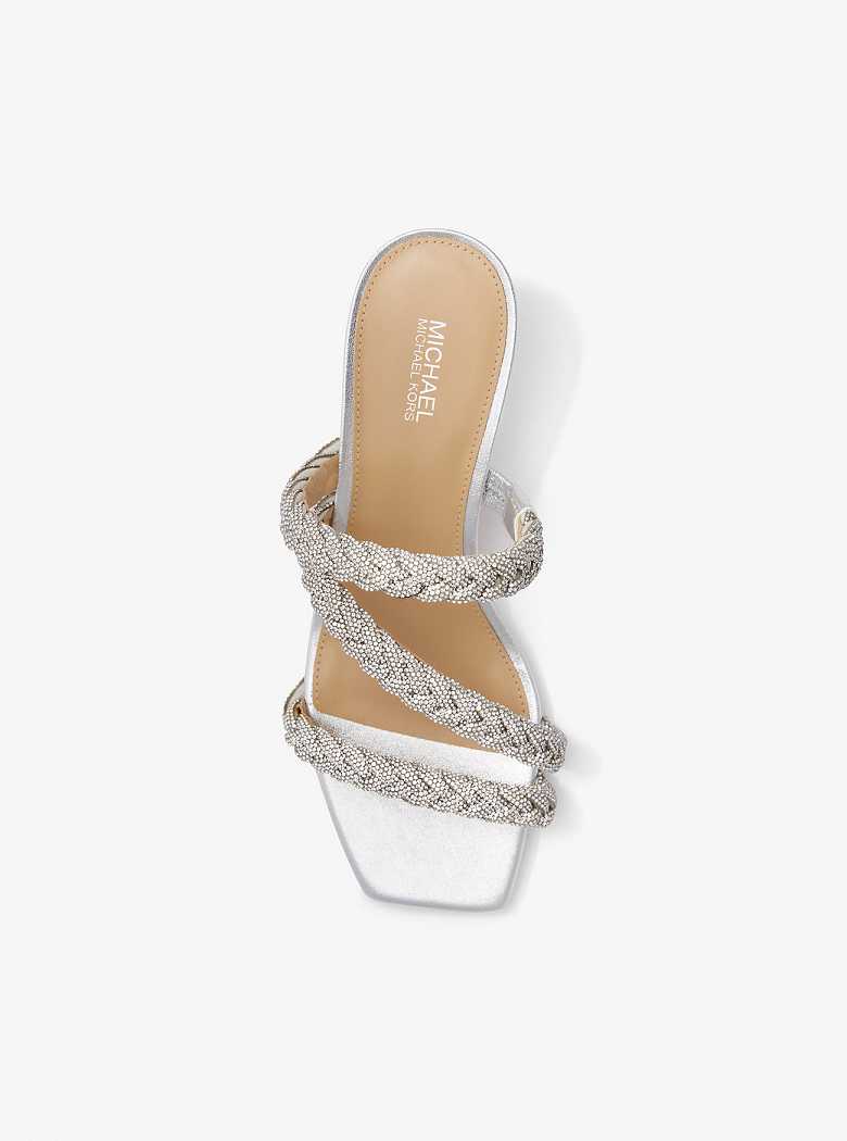 Michaelkors Celia Embellished Metallic Kitten Prateadas | SN-MK27488