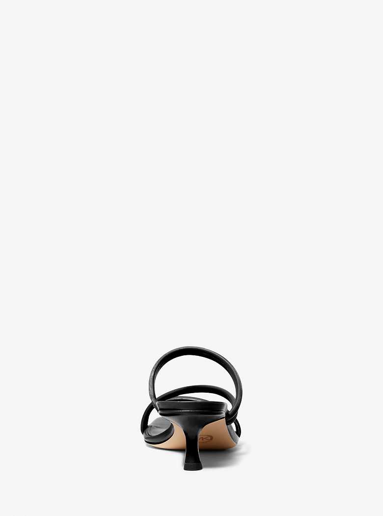 Michaelkors Celia Leather Kitten Pretas | SN-MK27586