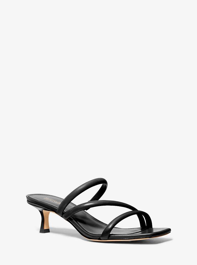 Michaelkors Celia Leather Kitten Pretas | SN-MK27586