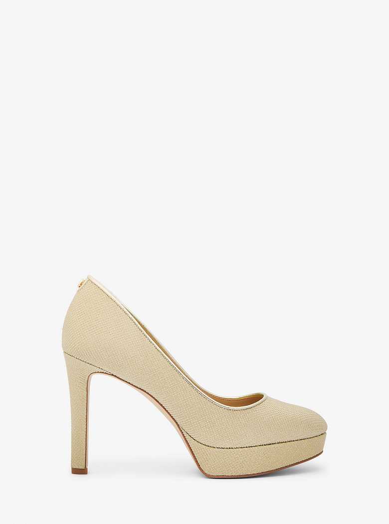 Michaelkors Chantal Glitter Chain-Mesh Platform Douradas | SN-MK27654