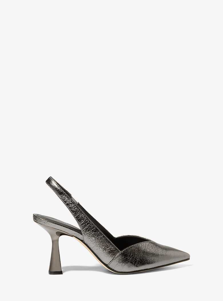 Michaelkors Chelsea Crackled Metallic Cinzentas Escuro | SN-MK27637