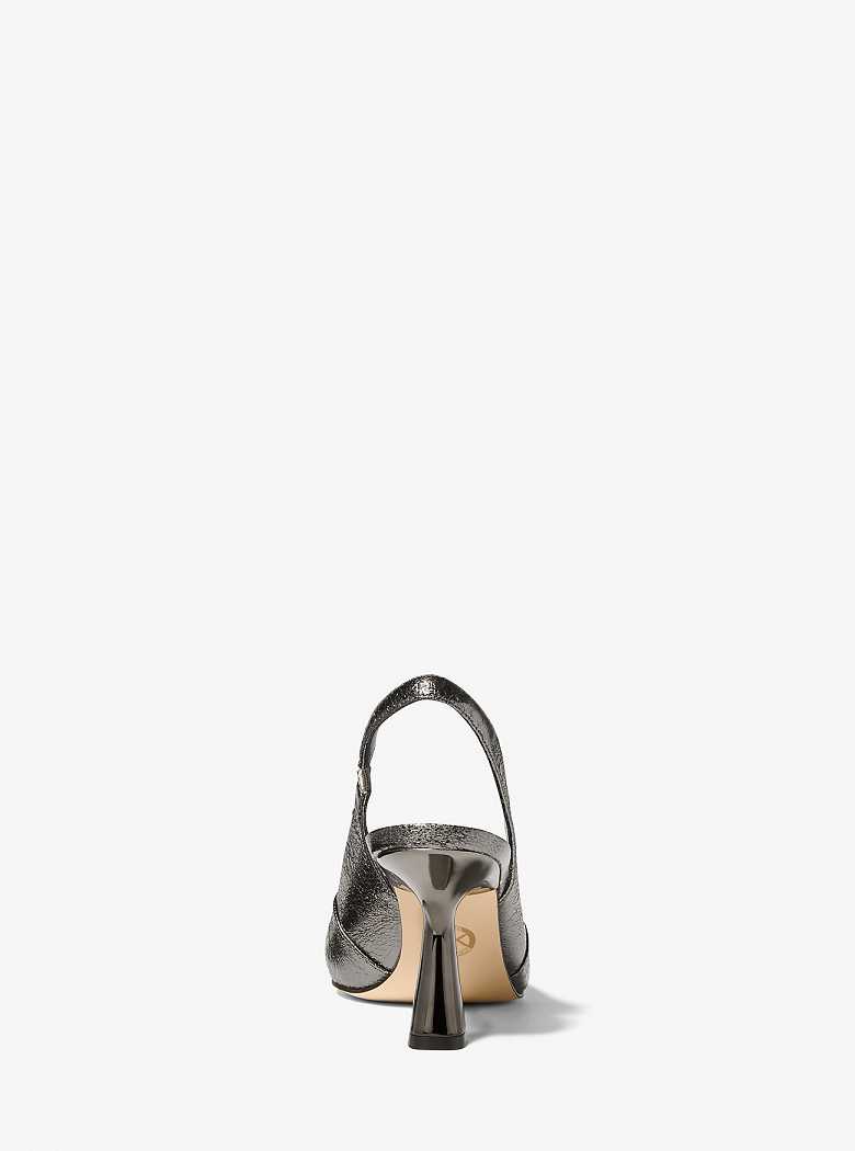 Michaelkors Chelsea Crackled Metallic Cinzentas Escuro | SN-MK27637