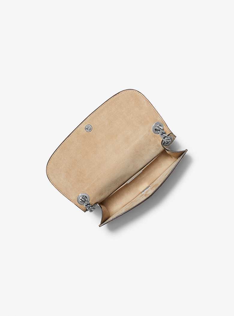Michaelkors Christie Mini Crocodile Embossed Leather Marrom | SN-MK27087