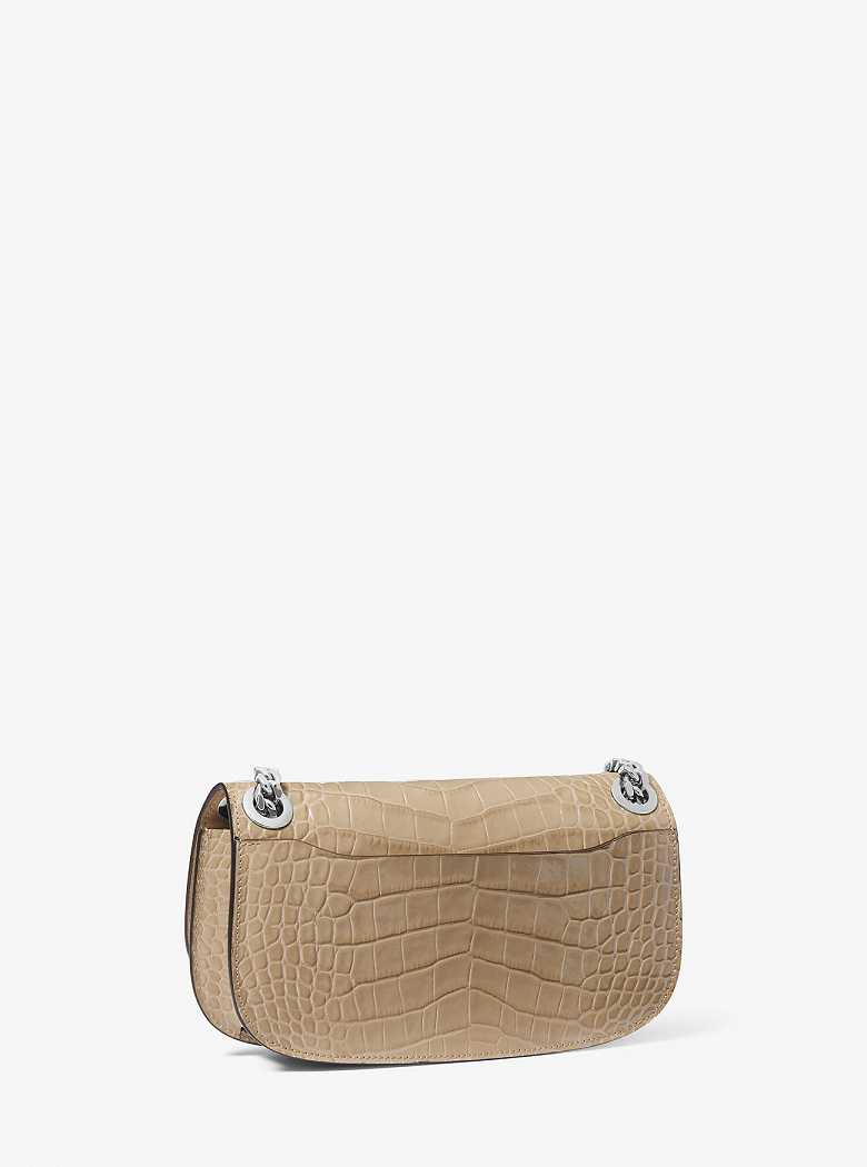 Michaelkors Christie Mini Crocodile Embossed Leather Marrom | SN-MK27087