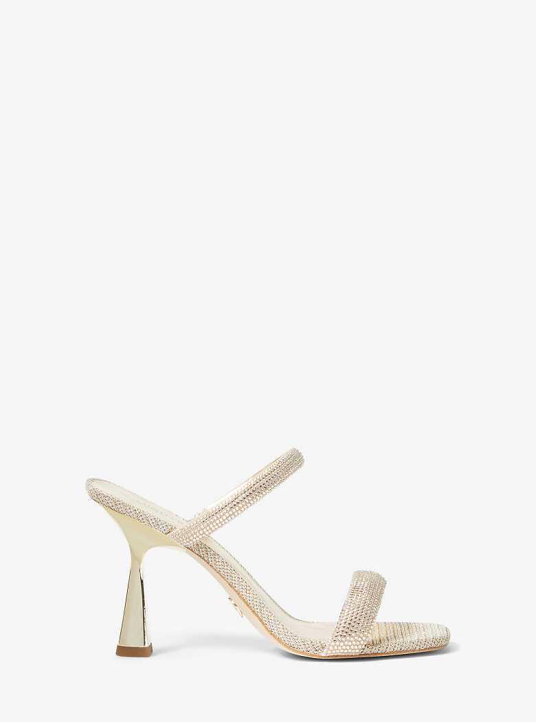 Michaelkors Clara Embellished Metallic Glitter Chain-Mesh Douradas | SN-MK27603