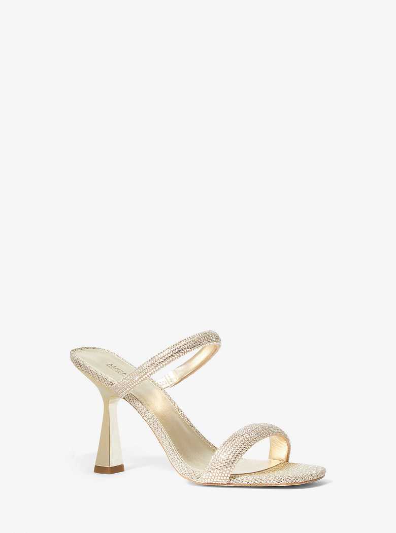 Michaelkors Clara Embellished Metallic Glitter Chain-Mesh Douradas | SN-MK27603