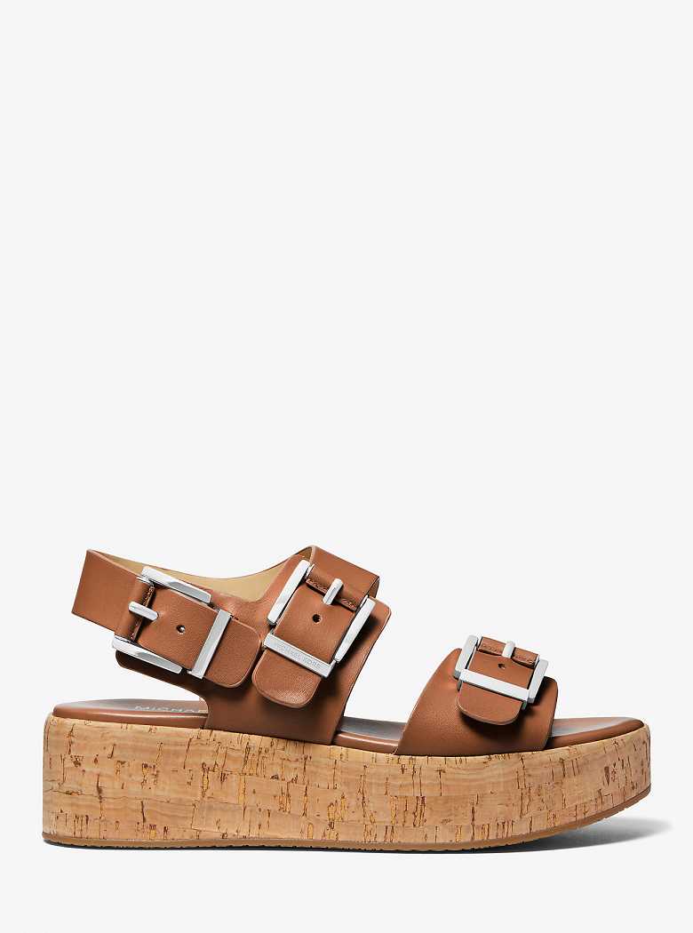 Michaelkors Colby Leather Flatform Marrom | SN-MK27587