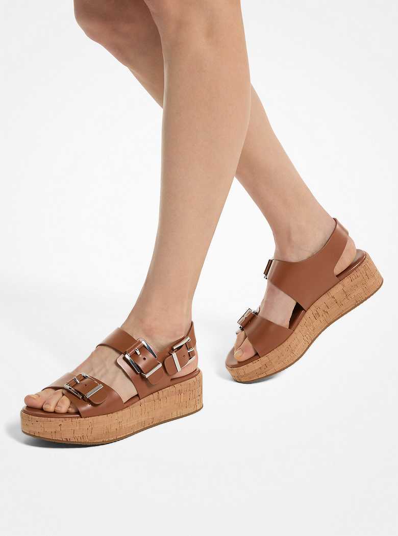 Michaelkors Colby Leather Flatform Marrom | SN-MK27587