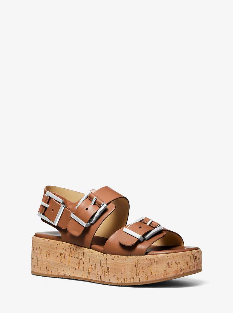 Michaelkors Colby Leather Flatform Marrom | SN-MK27587