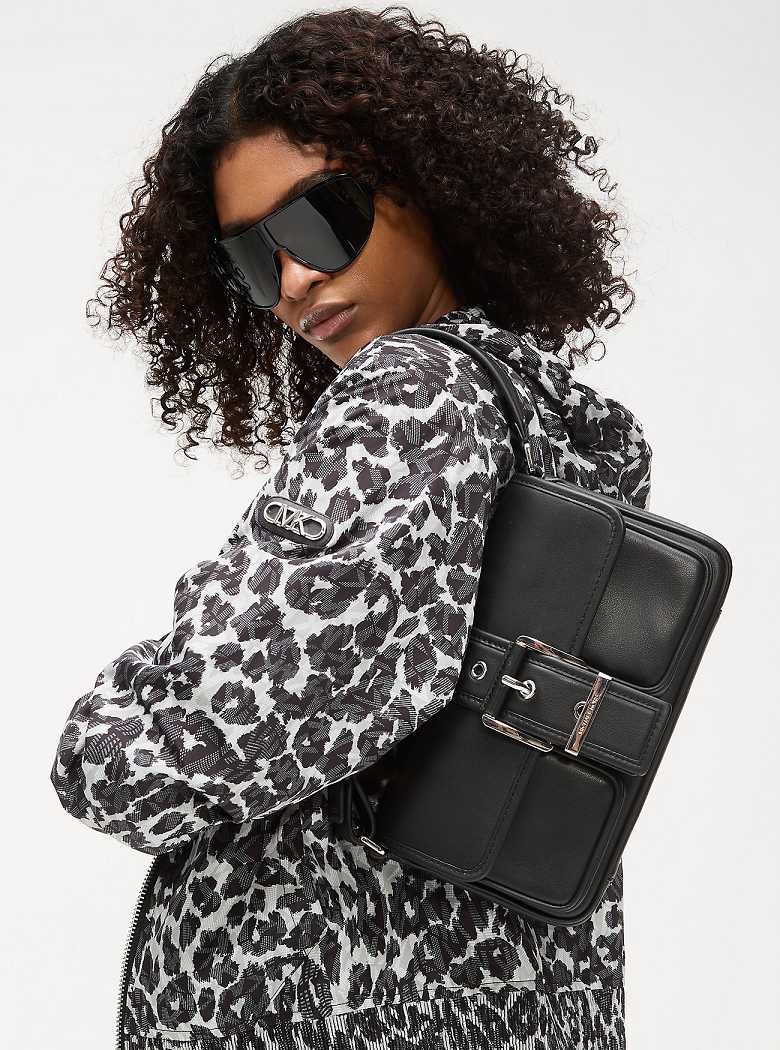Michaelkors Colby Medium Leather Pretas | SN-MK26954