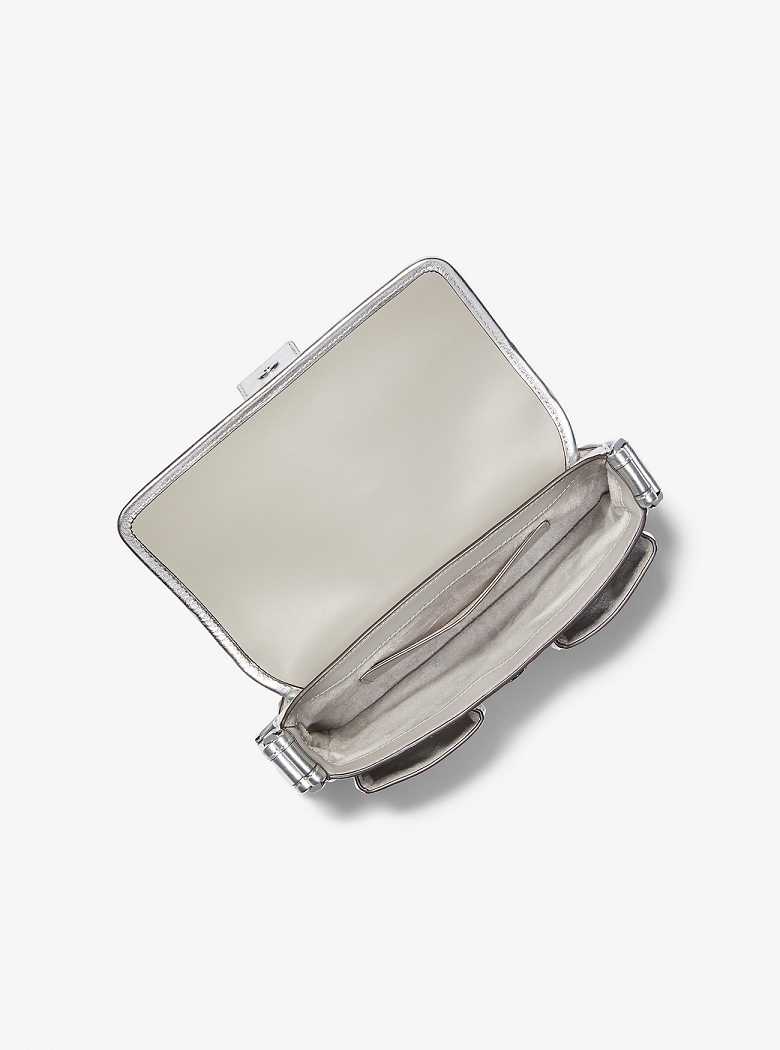 Michaelkors Colby Medium Metallic Leather Prateadas | SN-MK26959