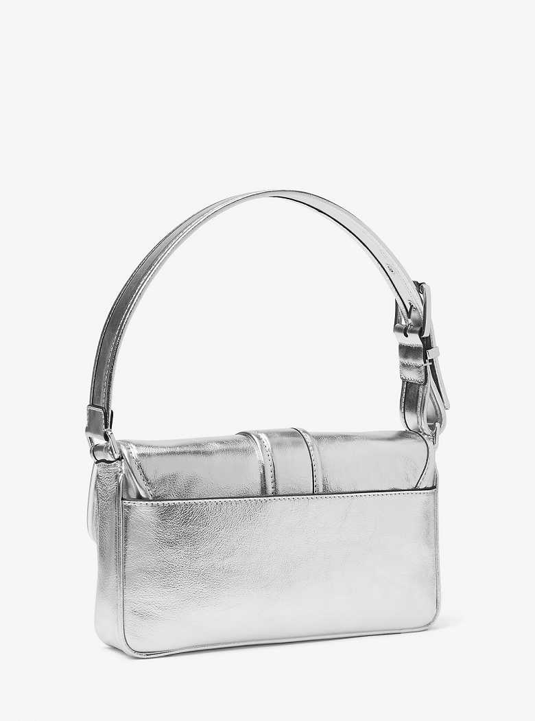 Michaelkors Colby Medium Metallic Leather Prateadas | SN-MK26959