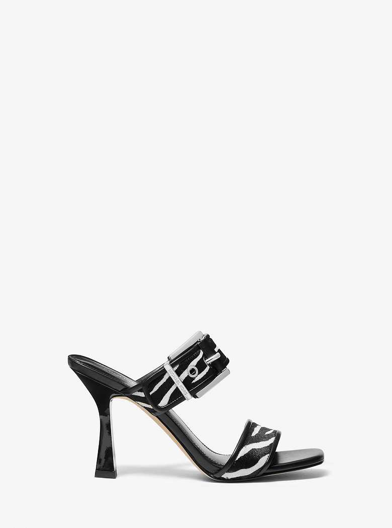 Michaelkors Colby Zebra Print Calf Hair Pretas | SN-MK27493