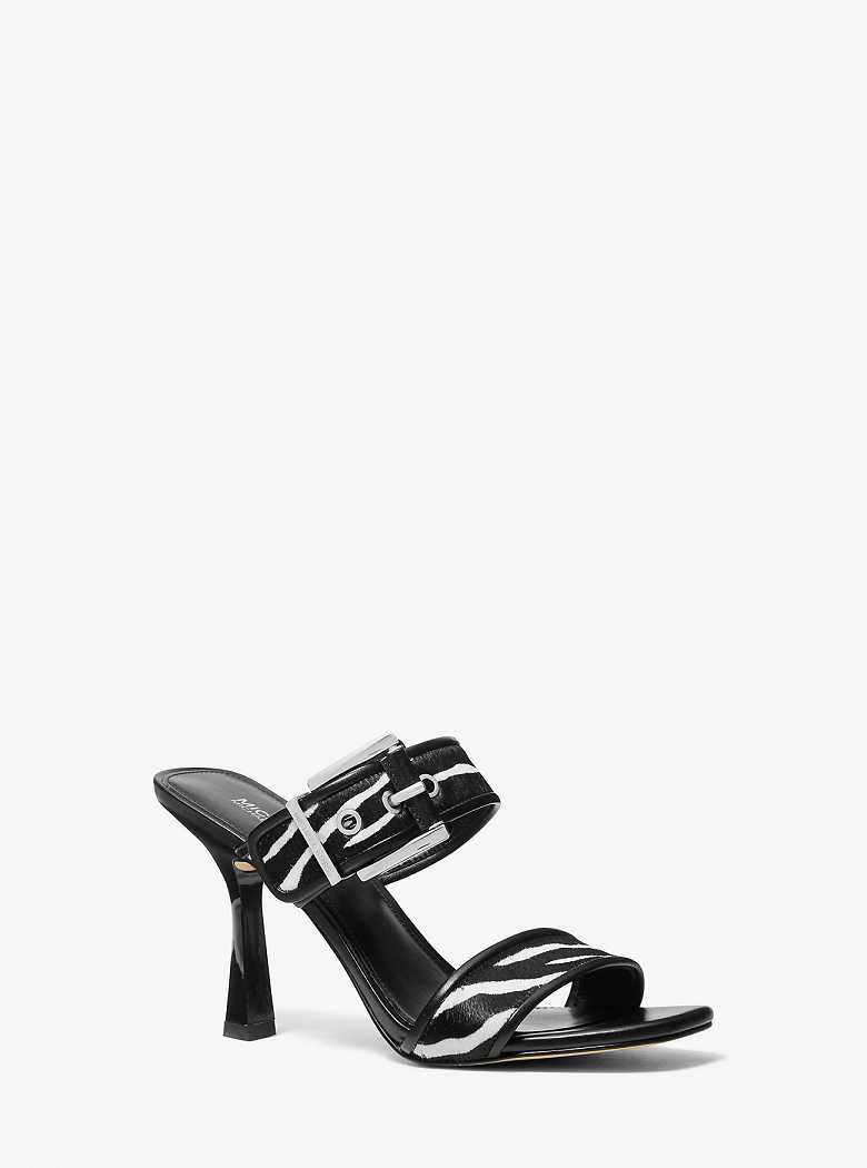 Michaelkors Colby Zebra Print Calf Hair Pretas | SN-MK27493