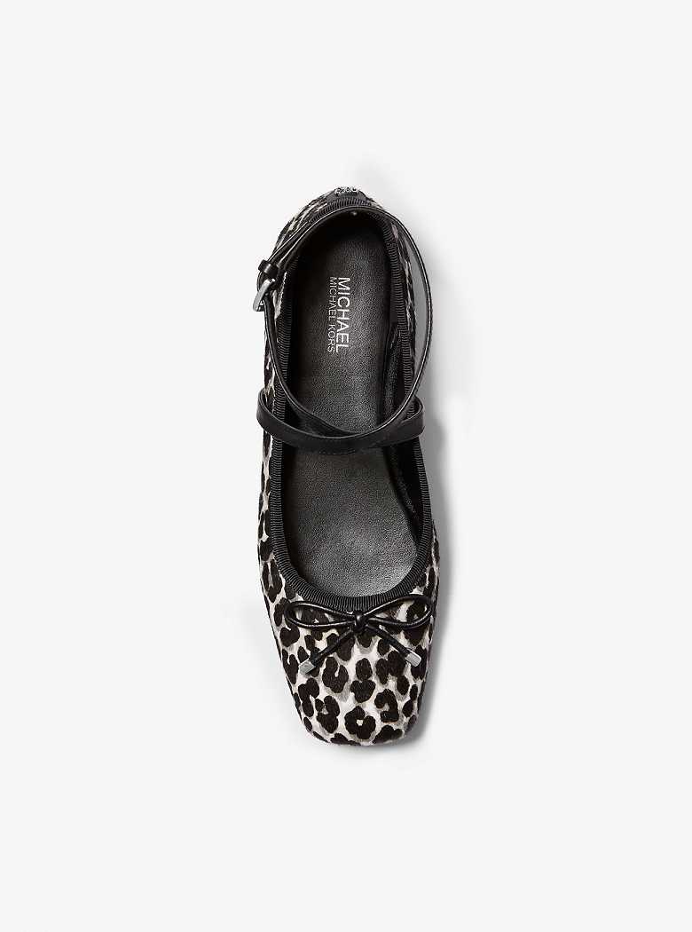 Michaelkors Collette Leopard Print Calf Hair Pretas | SN-MK27659