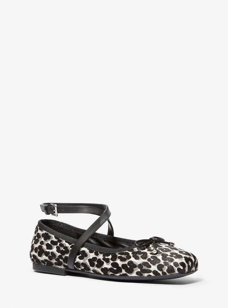 Michaelkors Collette Leopard Print Calf Hair Pretas | SN-MK27659