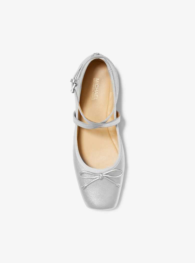 Michaelkors Collette Metallic Leather Prateadas | SN-MK27658