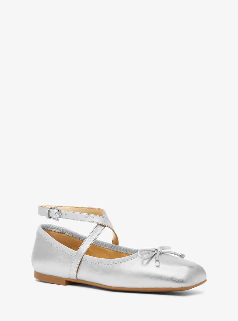 Michaelkors Collette Metallic Leather Prateadas | SN-MK27658