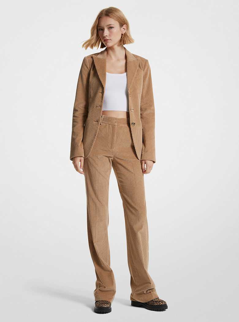 Michaelkors Corduroy Boot-Cut Marrom Escuro | SN-MK26554