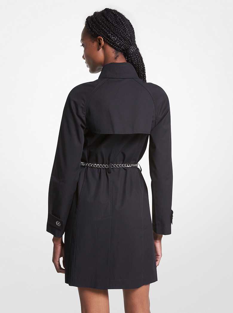 Michaelkors Cotton Belted Trench Pretas | SN-MK26632