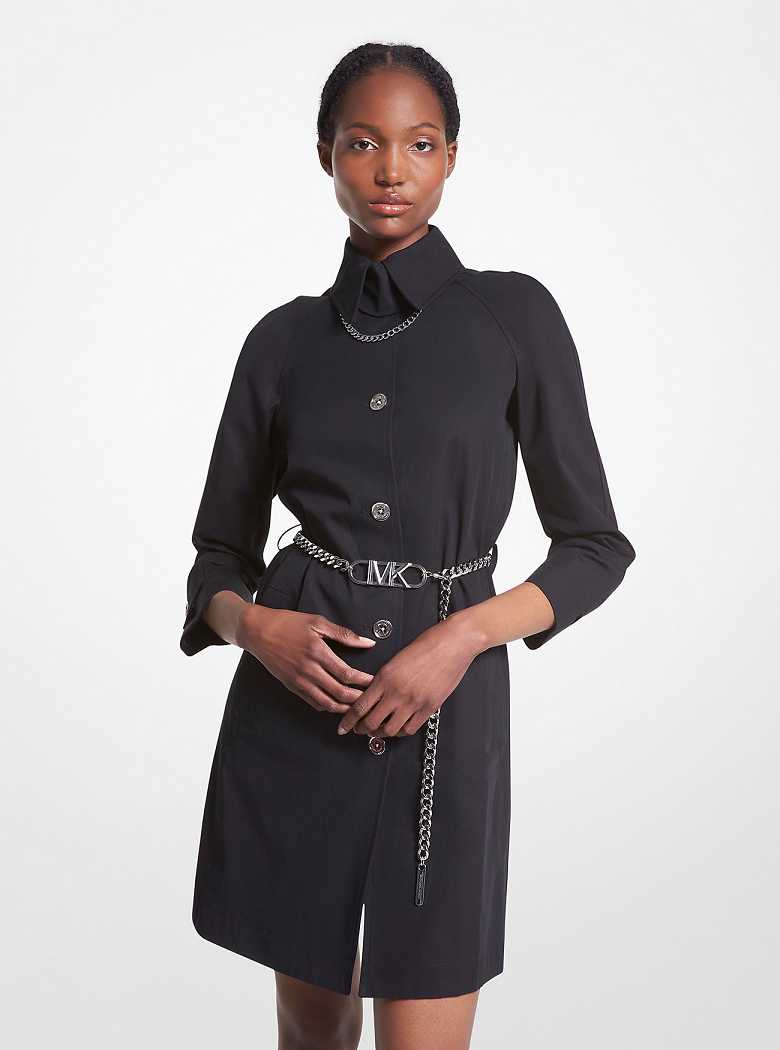 Michaelkors Cotton Belted Trench Pretas | SN-MK26632