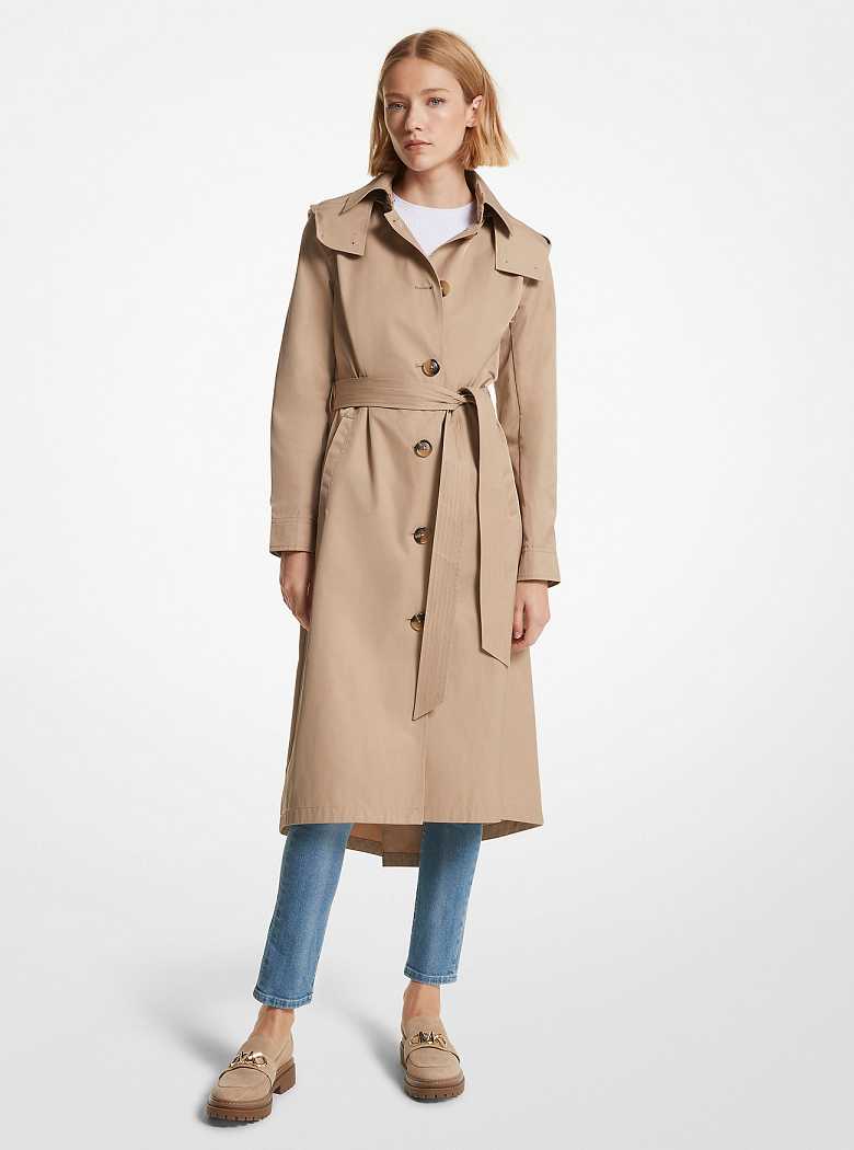 Michaelkors Cotton Blend Trench Caqui | SN-MK26636