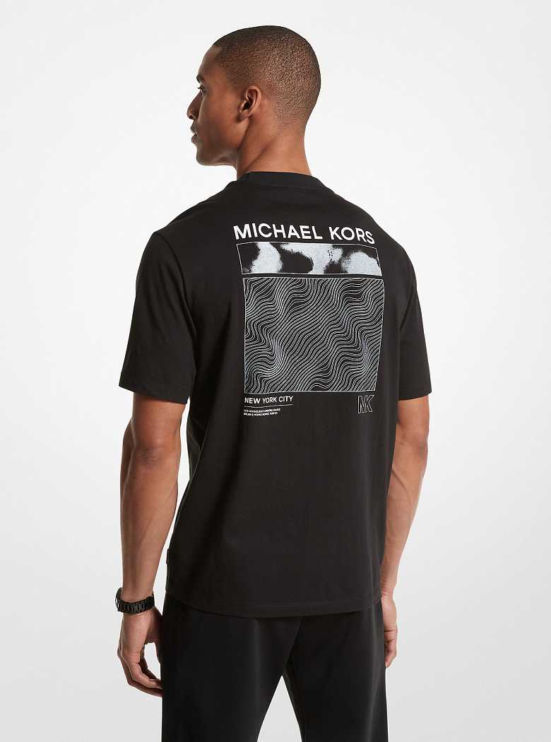 Michaelkors Cotton Logo Graphic Pretas | SN-MK27951
