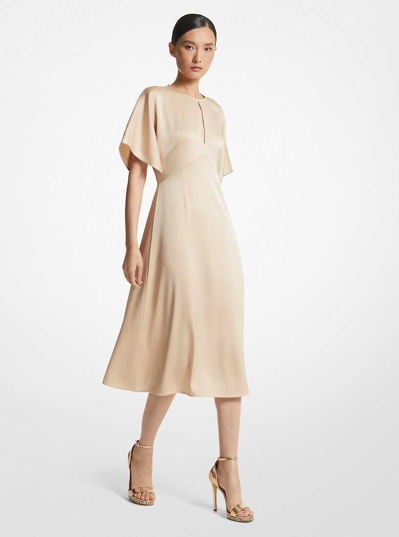 Michaelkors Crepe Stretch Ponte Midi Caqui | SN-MK26679