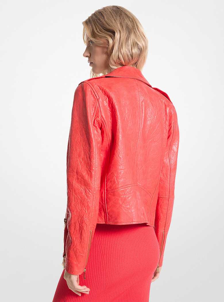 Michaelkors Crinkled Leather Coral | SN-MK26593