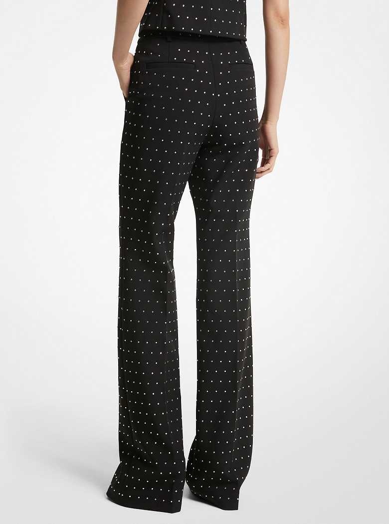 Michaelkors Crystal Embellished Stretch Crepe Pretas | SN-MK26562