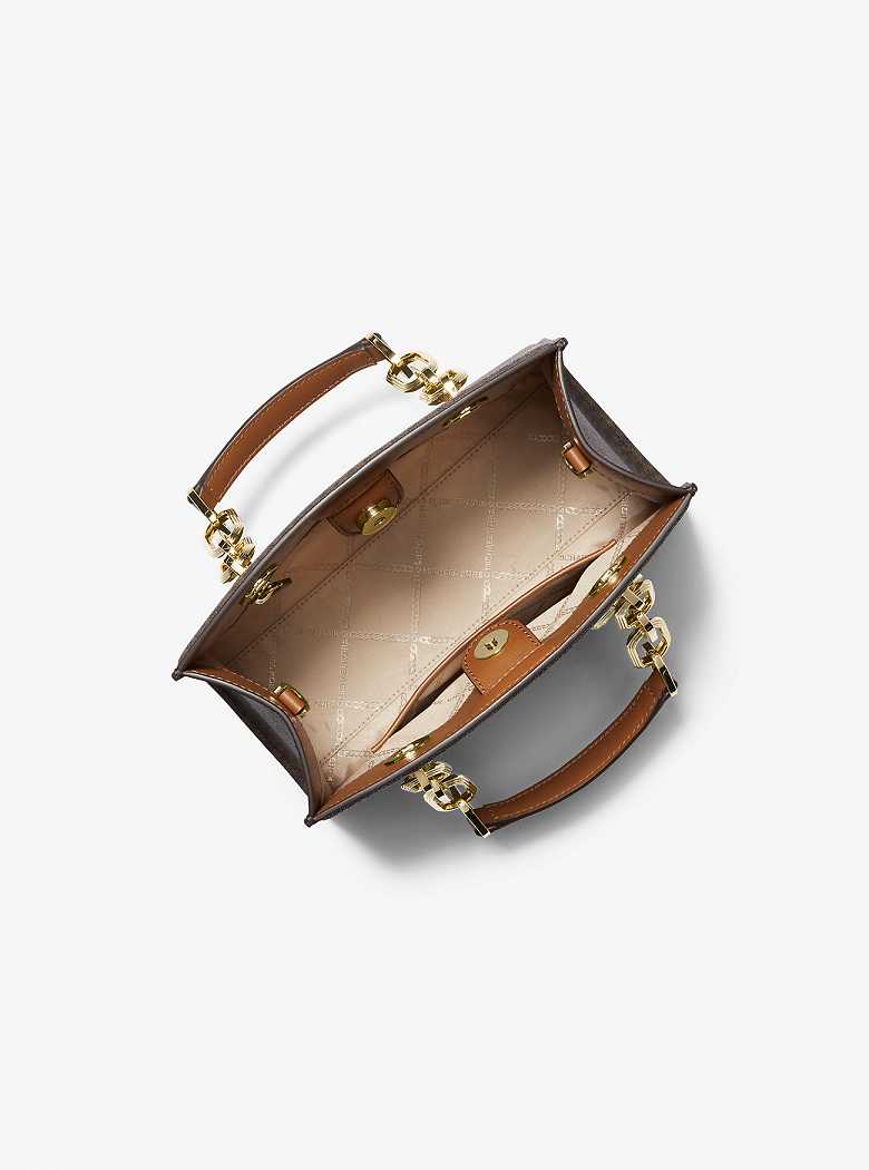 Michaelkors Cynthia Small Signature Logo Marrom | SN-MK27322