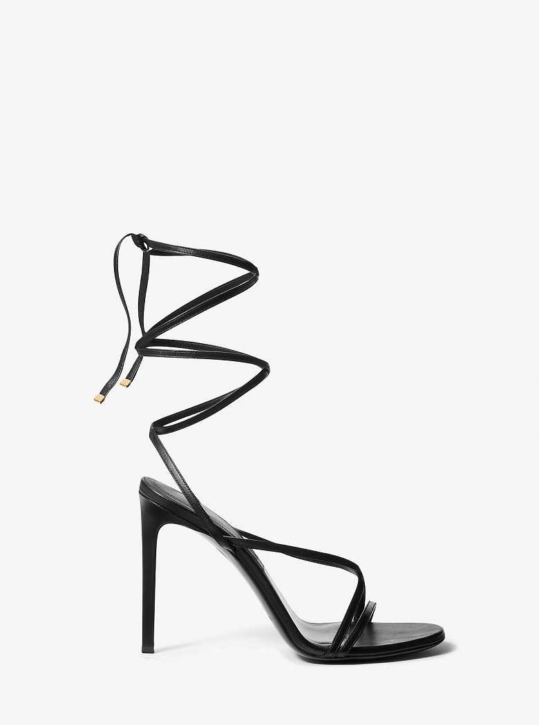 Michaelkors Dahlia Leather Lace-Up Pretas | SN-MK27618