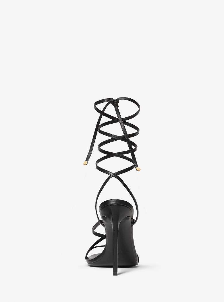 Michaelkors Dahlia Leather Lace-Up Pretas | SN-MK27618