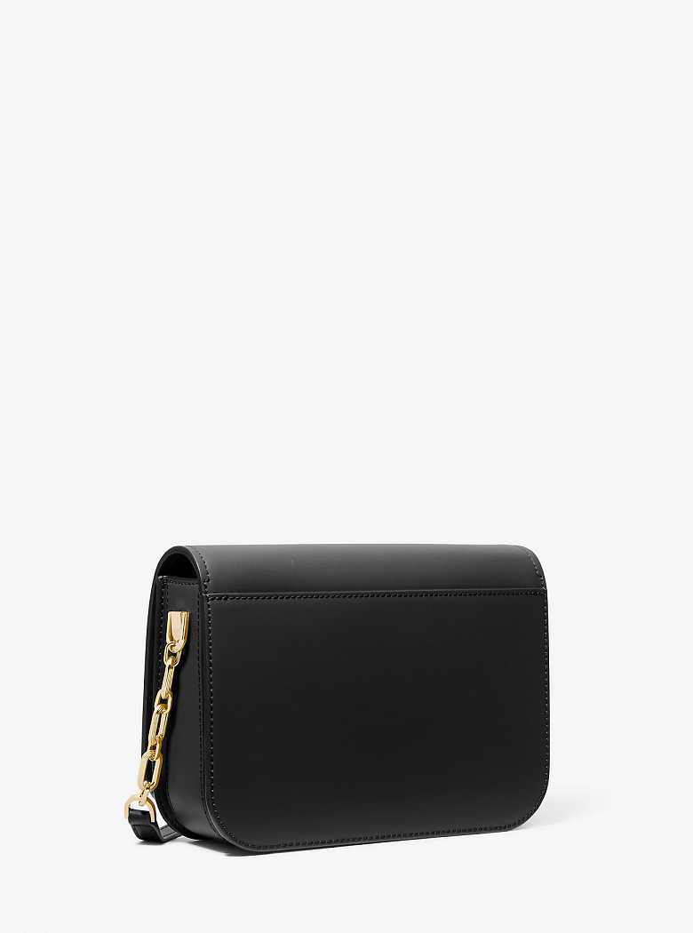 Michaelkors Delancey Medium Leather Pretas | SN-MK27172