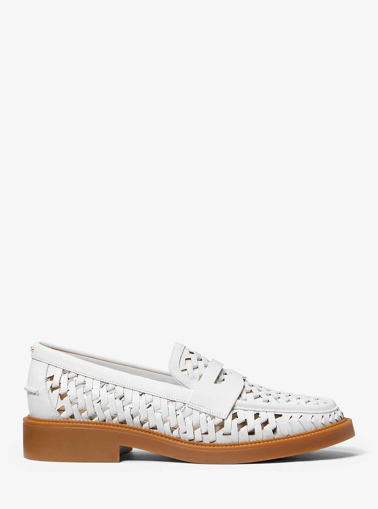 Michaelkors Eden Hand-Woven Leather Branco | SN-MK27703