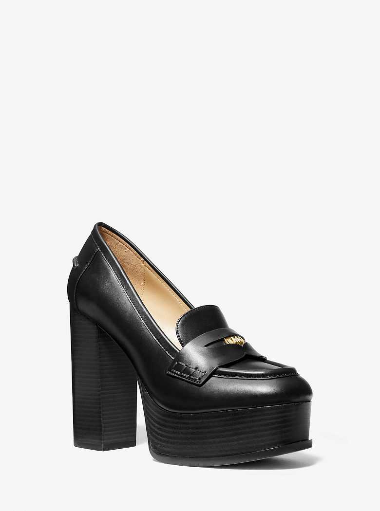 Michaelkors Eden Leather Platform Pretas | SN-MK27629