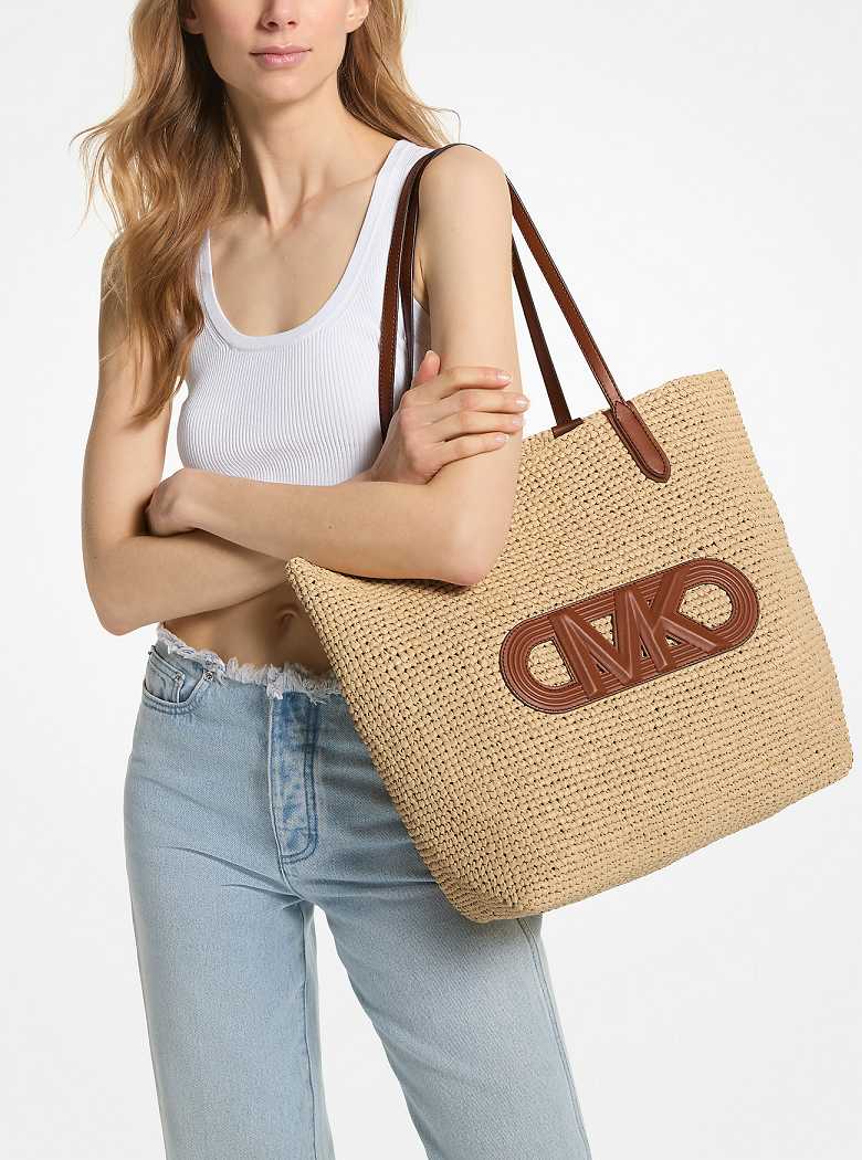 Michaelkors Eliza Extra-Large Empire Logo Straw Bege | SN-MK26815