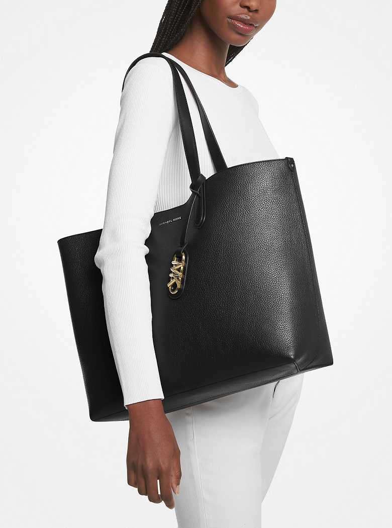 Michaelkors Eliza Extra-Large Pebbled Leather Pretas | SN-MK26832