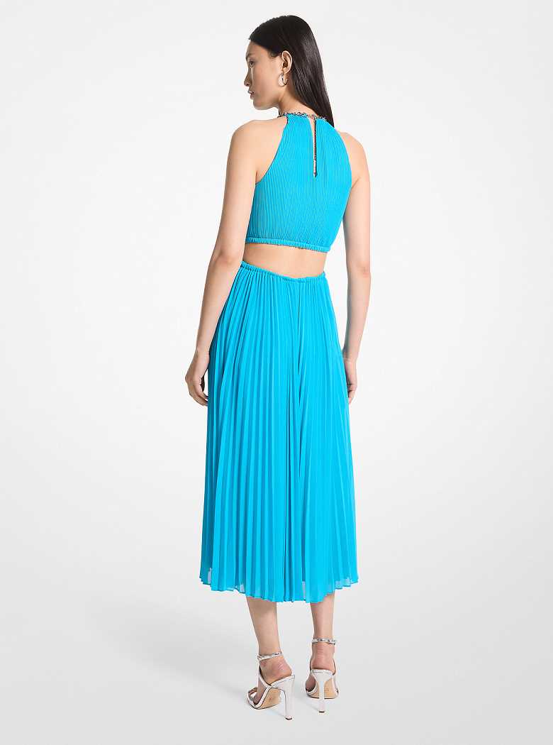 Michaelkors Embellished Georgette Cutout Azuis | SN-MK26668