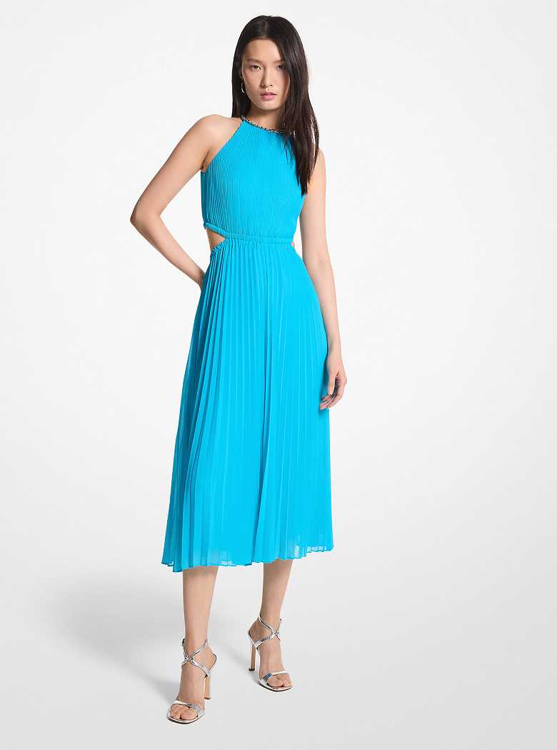 Michaelkors Embellished Georgette Cutout Azuis | SN-MK26668