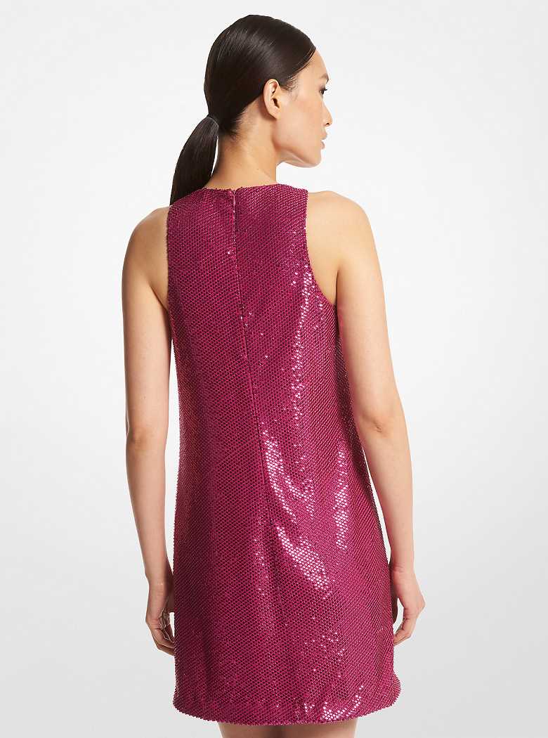 Michaelkors Embellished Georgette Shift Fucsia Escuro | SN-MK26688
