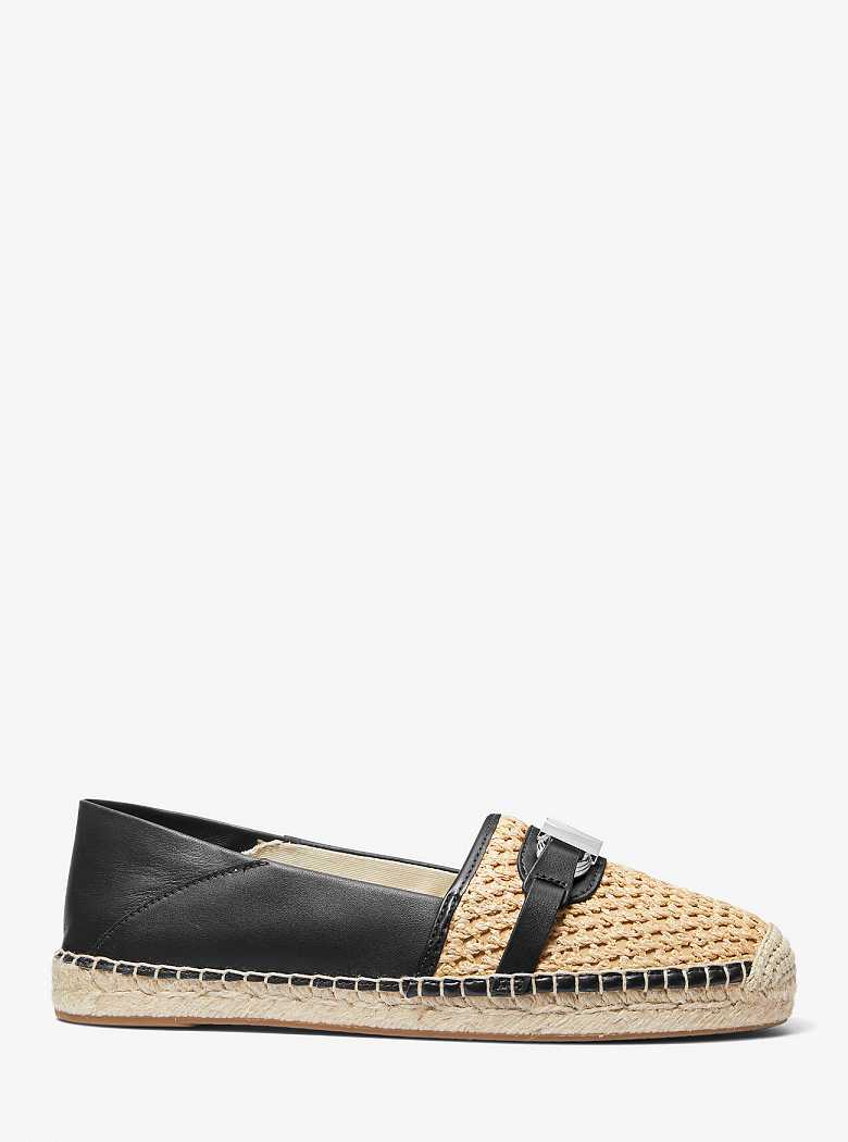 Michaelkors Ember Leather and Straw Bege Pretas | SN-MK27672