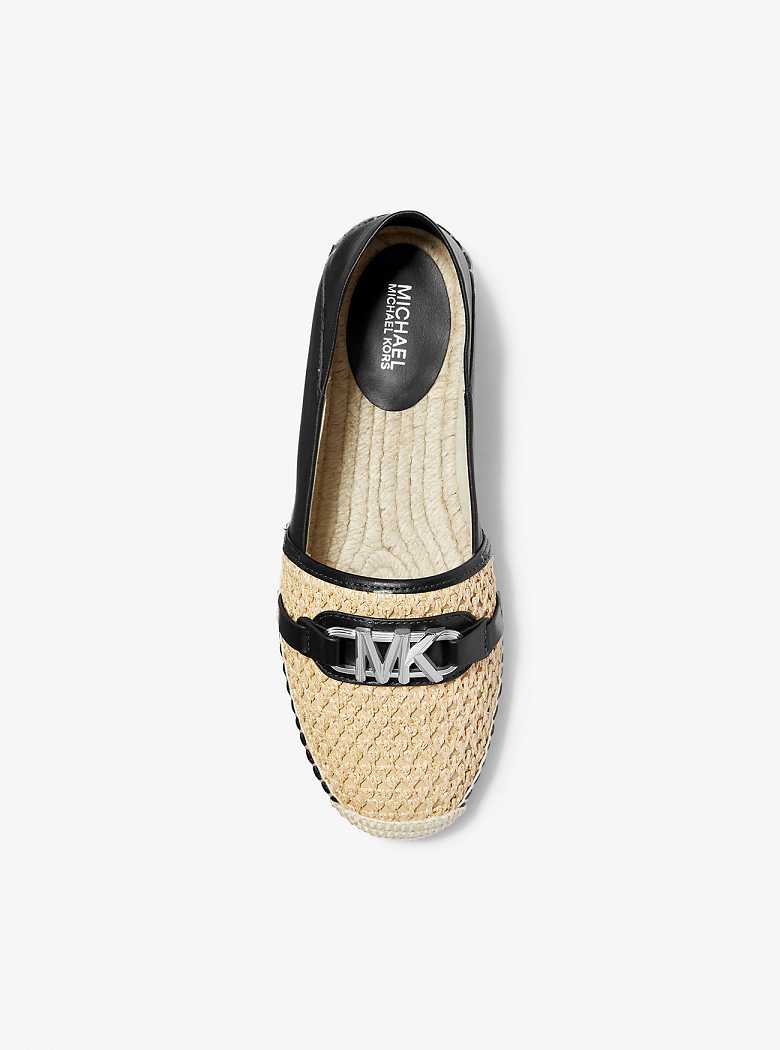 Michaelkors Ember Leather and Straw Bege Pretas | SN-MK27672