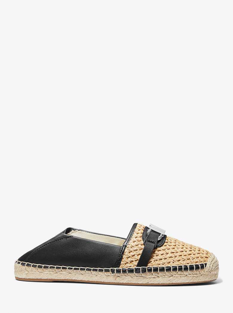 Michaelkors Ember Leather and Straw Bege Pretas | SN-MK27672