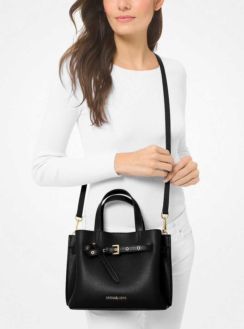 Michaelkors Emilia Small Pebbled Leather Pretas | SN-MK27366